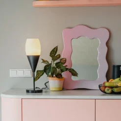 Qazqa tafellampen drop wit e27