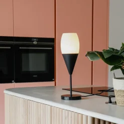 Qazqa tafellampen drop wit e27