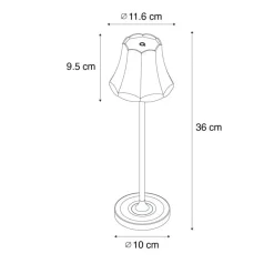 Qazqa tafellampen granny retro bruin geïntegreerde led