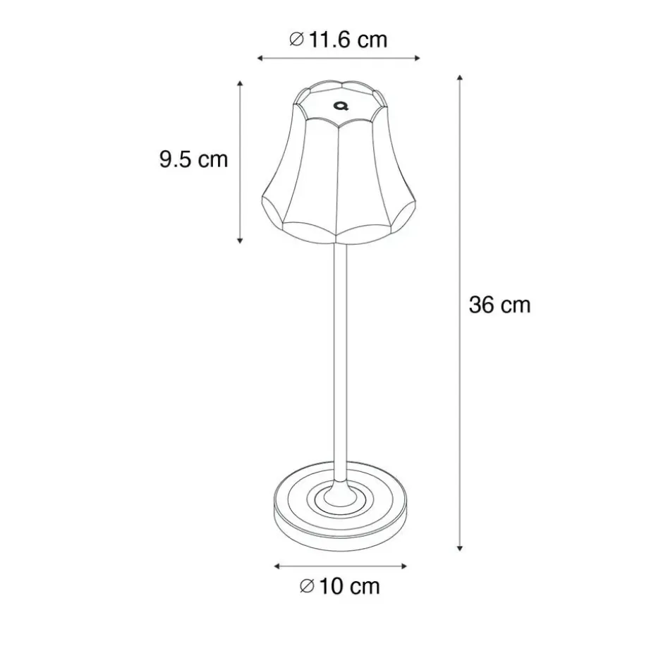 Qazqa tafellampen granny retro bruin geïntegreerde led