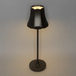 Qazqa tafellampen granny retro bruin geïntegreerde led