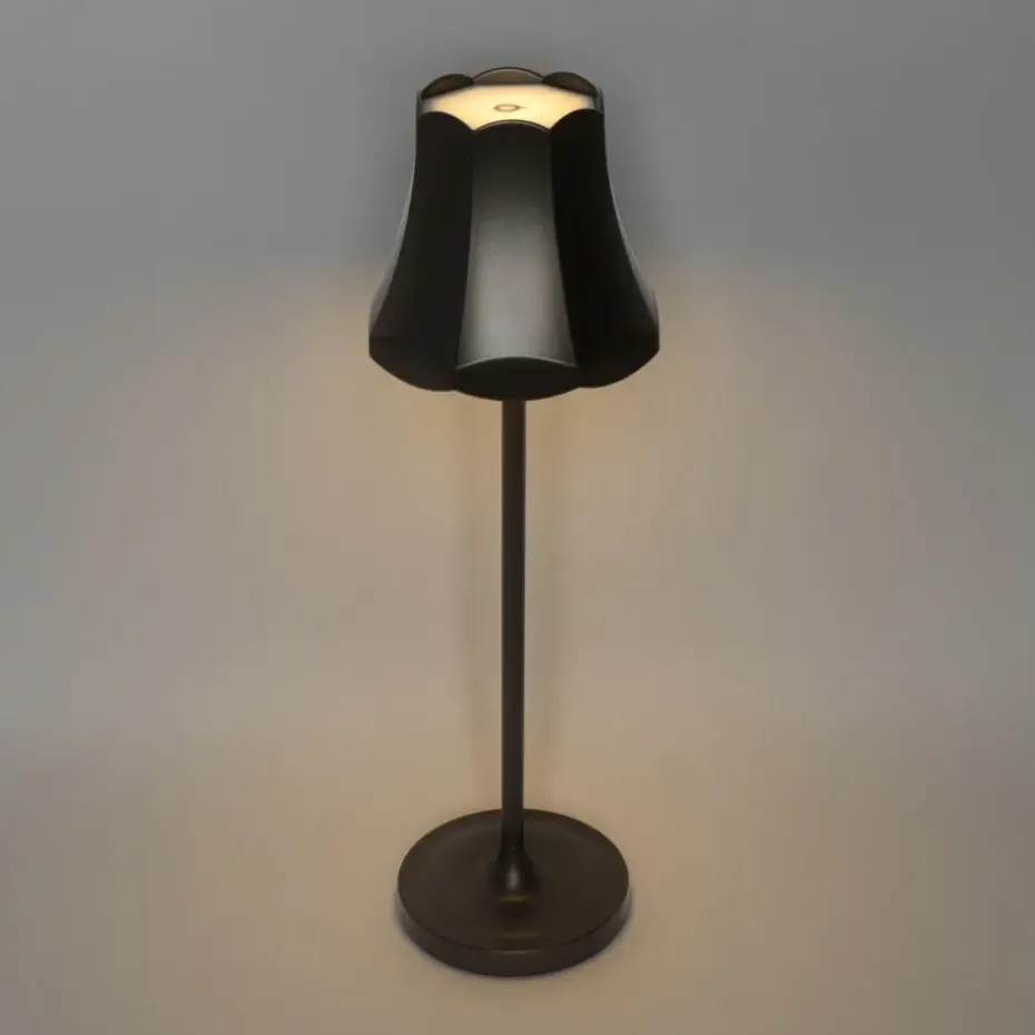 Qazqa tafellampen granny retro bruin geïntegreerde led