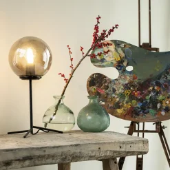 Qazqa tafellampen pallon zilverkleurig e27