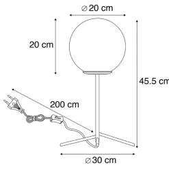 Qazqa tafellampen pallon zilverkleurig e27
