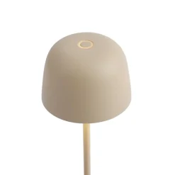 Qazqa tafellampen raika beige geïntegreerde led