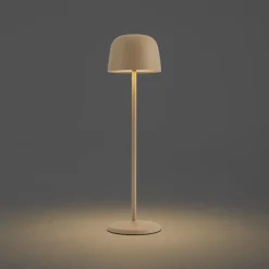 Qazqa tafellampen raika beige geïntegreerde led