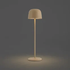 Qazqa tafellampen raika beige geïntegreerde led