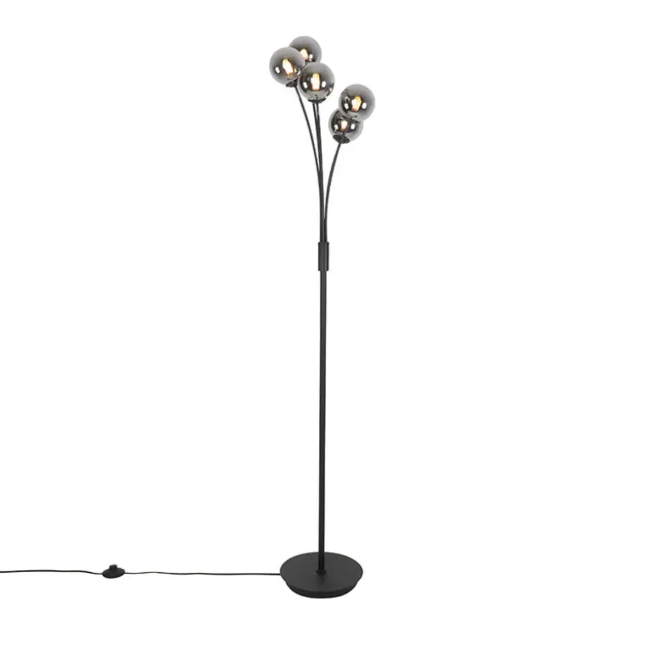 Qazqa vloerlampen athens zwart g9