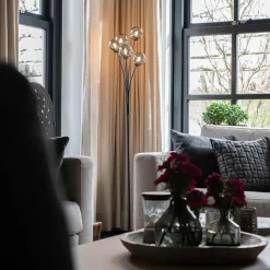 Qazqa vloerlampen athens zwart g9