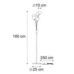 Qazqa vloerlampen athens zwart g9