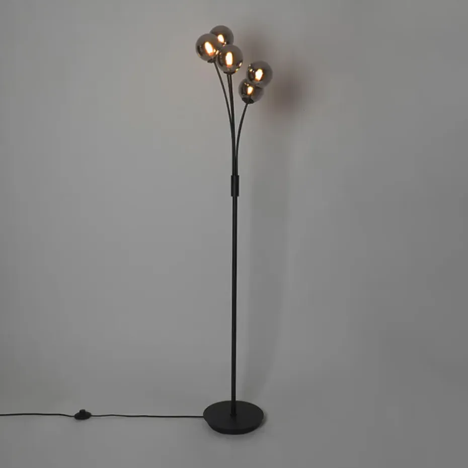 Qazqa vloerlampen athens zwart g9