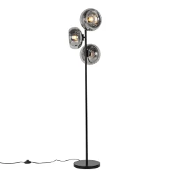 Qazqa vloerlampen ayesha zwart e27