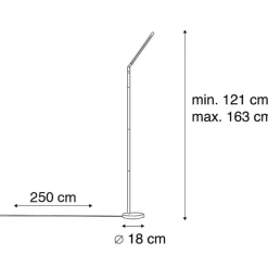 Qazqa vloerlampen berdien fl zwart geïntegreerde led