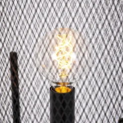 Qazqa vloerlampen bliss_mesh zwart e27