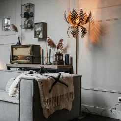 Qazqa vloerlampen botanica goudkleurig e27