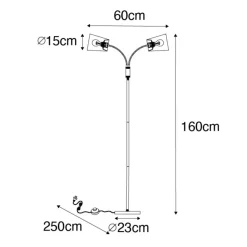 Qazqa vloerlampen carmen zwart e14