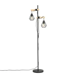 Qazqa vloerlampen chon zwart e27