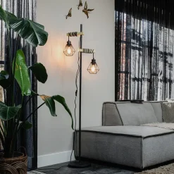 Qazqa vloerlampen chon zwart e27