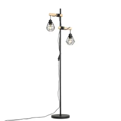 Qazqa vloerlampen chon zwart e27