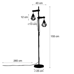 Qazqa vloerlampen chon zwart e27