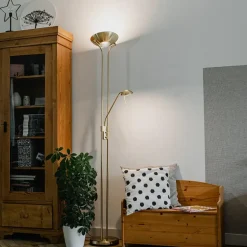 Qazqa vloerlampen diva goudkleurig geïntegreerde led