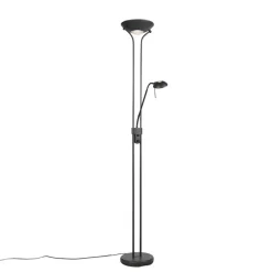 Qazqa vloerlampen diva zwart geïntegreerde led