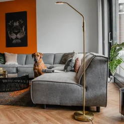 Qazqa vloerlampen eva bruin geïntegreerde led