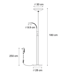 Qazqa vloerlampen fez bruin geïntegreerde led