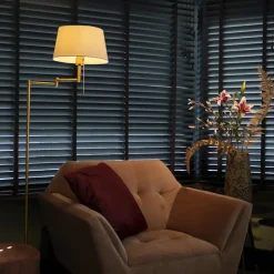 Qazqa vloerlampen ladas bruin e27