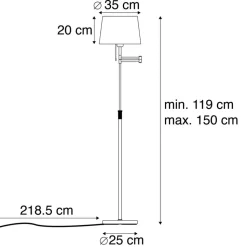 Qazqa vloerlampen ladas bruin e27