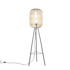 Qazqa vloerlampen manila beige e27