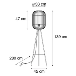 Qazqa vloerlampen manila beige e27