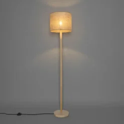 Qazqa vloerlampen mels crème e27