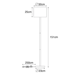 Qazqa vloerlampen mels crème e27