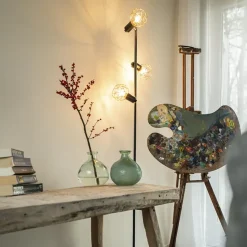 Qazqa vloerlampen mesh bruin e14