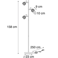 Qazqa vloerlampen mesh bruin e14