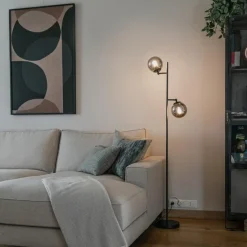 Qazqa vloerlampen pallon zilverkleurig e14