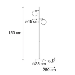 Qazqa vloerlampen pallon wit e14