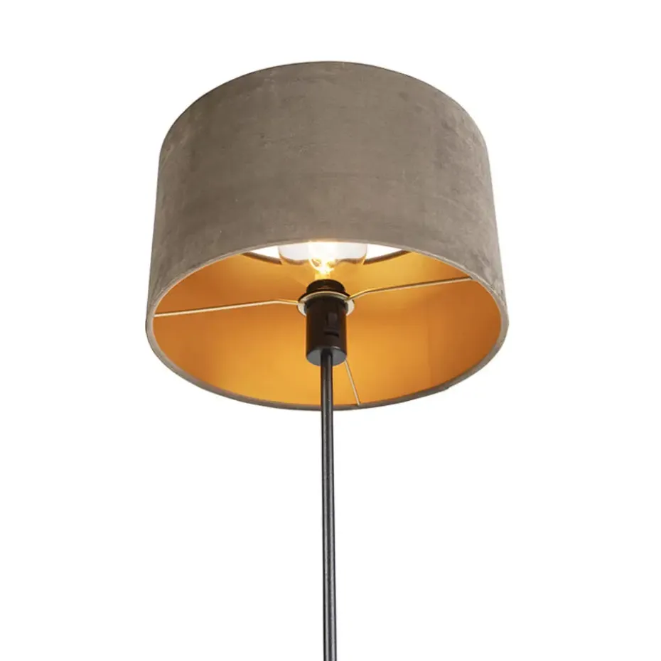 Qazqa vloerlampen parte fl taupe e27