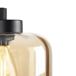 Qazqa vloerlampen qara beige e27