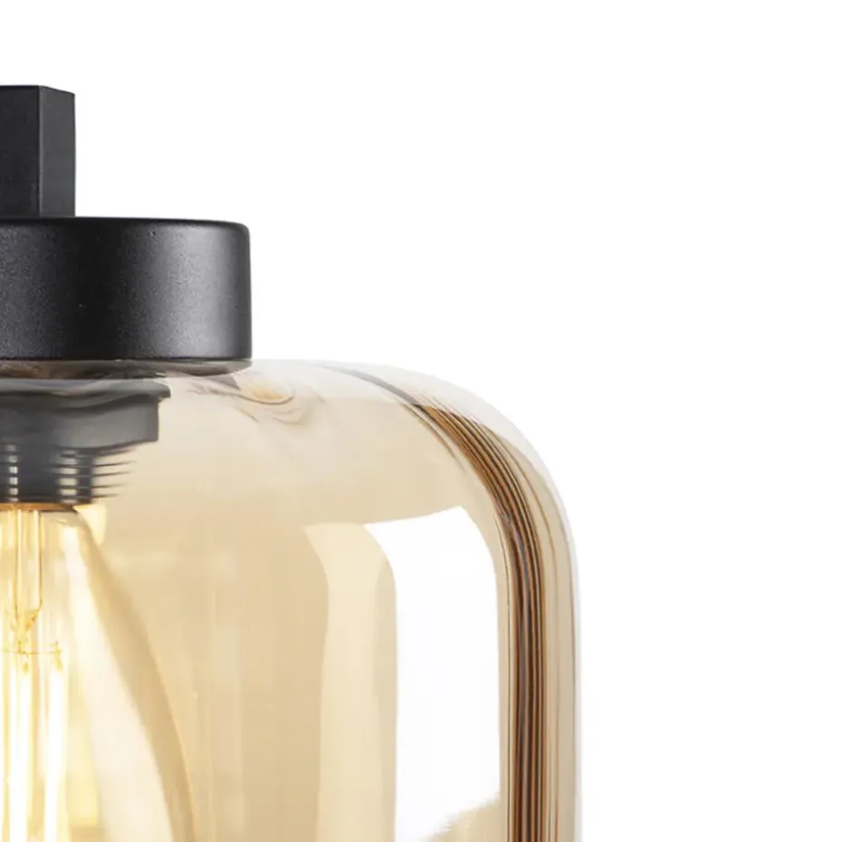 Qazqa vloerlampen qara beige e27