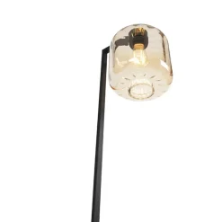 Qazqa vloerlampen qara beige e27