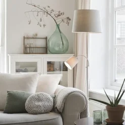 Qazqa vloerlampen retro grijs e27