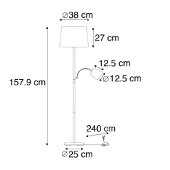 Qazqa vloerlampen retro grijs e27