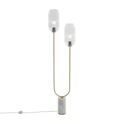 Qazqa vloerlampen rid goudkleurig e27