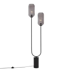 Qazqa vloerlampen rid zwart e27