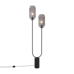 Qazqa vloerlampen rid zwart e27