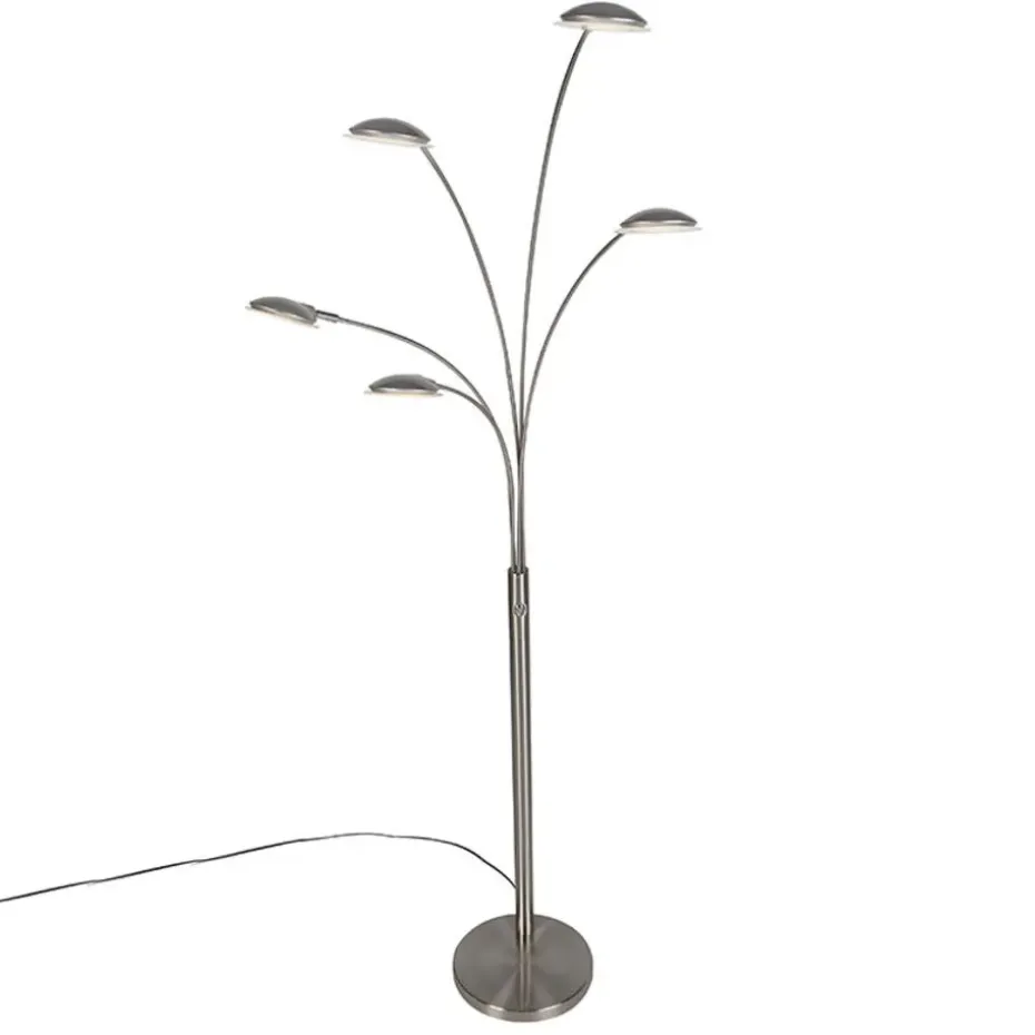 Qazqa vloerlampen sixties zilverkleurig geïntegreerde led