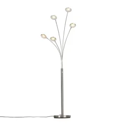 Qazqa vloerlampen sixties zilverkleurig geïntegreerde led