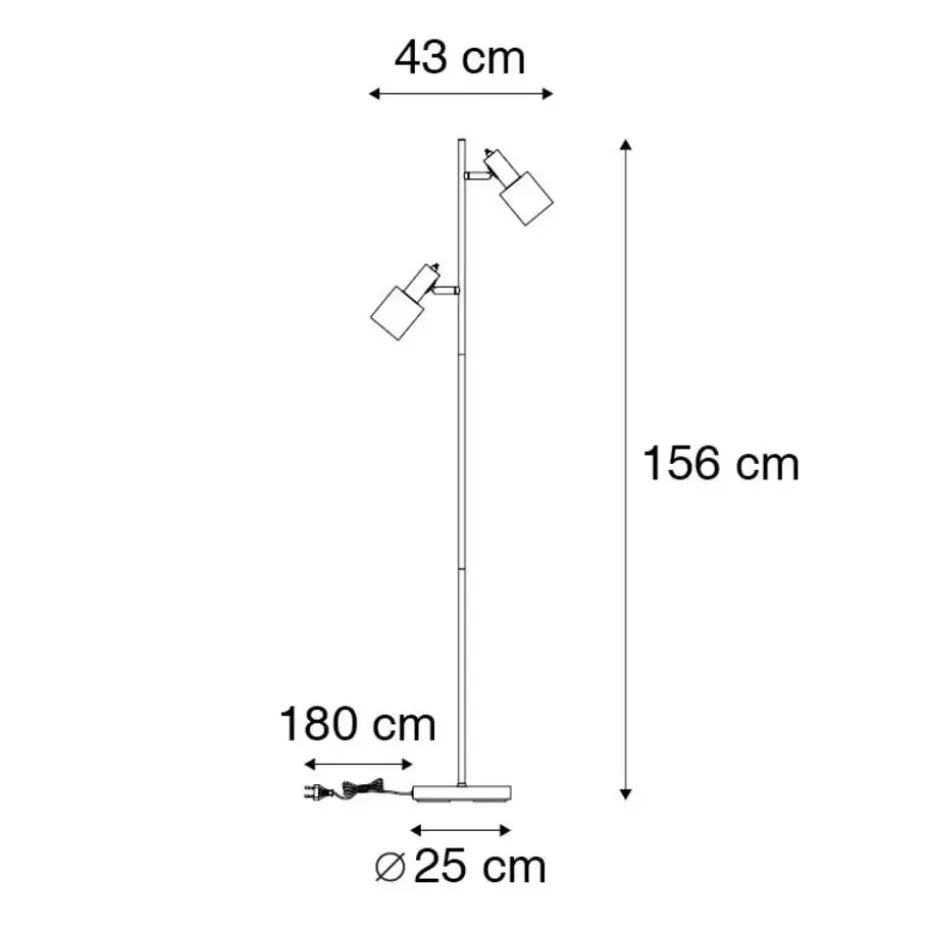 Qazqa vloerlampen stijn goudkleurig e27